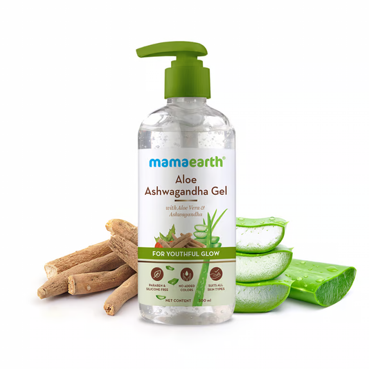 Mamaearth Aloe Ashwagandha Gel with Aloe Vera & Ashwagandha for a Youthful Glow - 300 ml