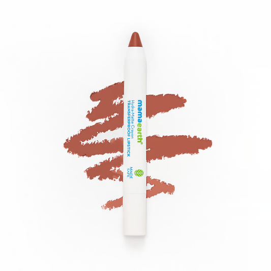 Mamaearth Hydra-Matte Crayon Transferproof Lipstick - 2.4 g | Cappuccino Brown