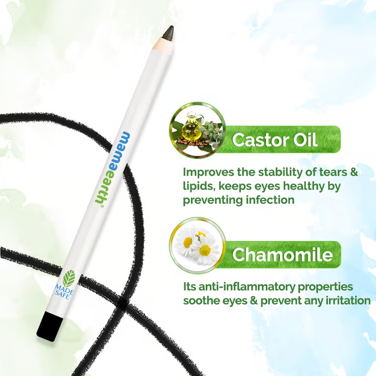  Mamaearth Charcoal Black Long Stay Kajal Kohl Pencil hero ingredients
