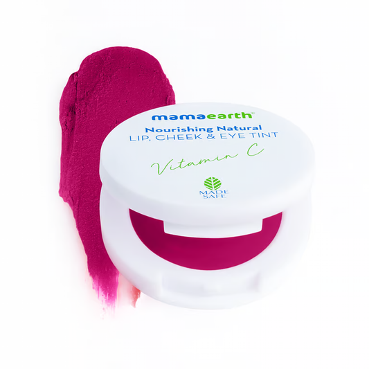 Mamaearth Nourishing Natural Lip Cheek & Eye Tint with Vitamin C & Rose- Rose Pink- 4 g