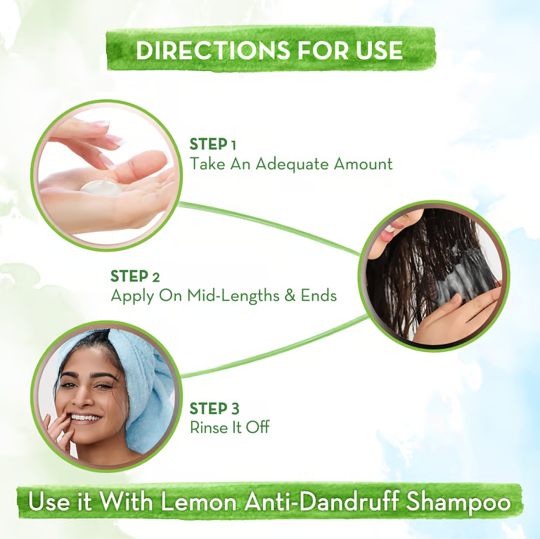 Mamaearth lemon anti-dandruff conditioner  directions for use