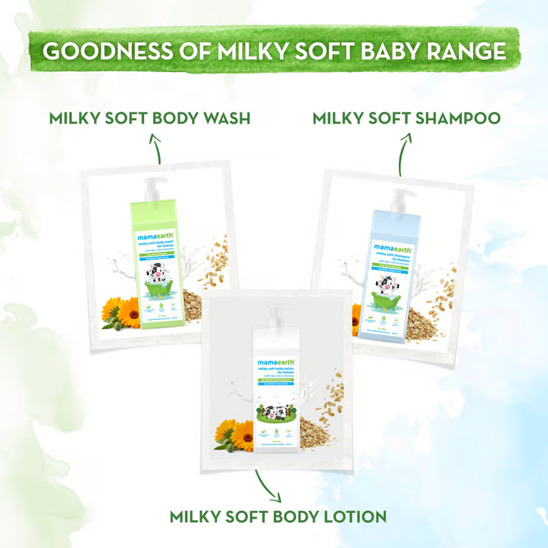 Mamaearth Milky Soft Body Wash for Babies with Oats, Milk and Calendula - 400 ml
