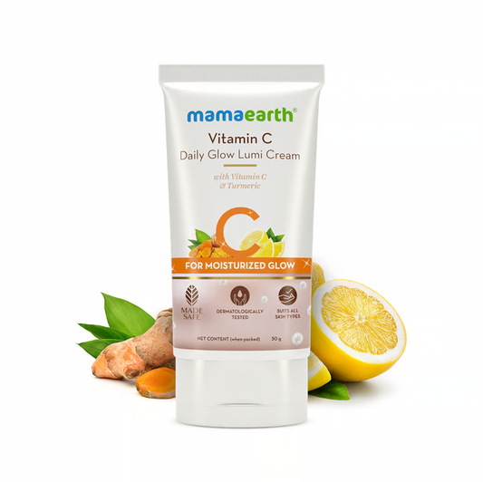 Mamaearth Vitamin C Daily Glow Lumi Cream with Vitamin C & Turmeric for Highlighter Like Glow - 30 g