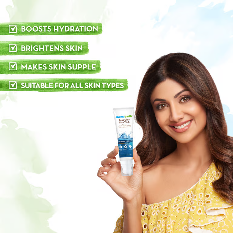 Mamaearth Aqua Glow Face Wash With Himalayan Thermal Water and Hyaluronic Acid for Intense Hydration - 100ml