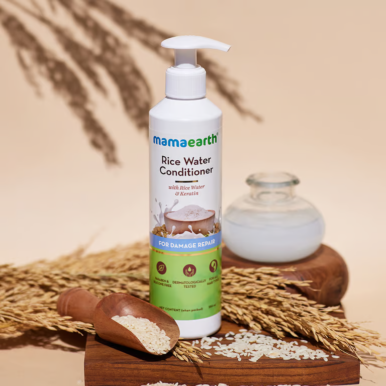 Mamaearth rice water conditioner with rice and rice water