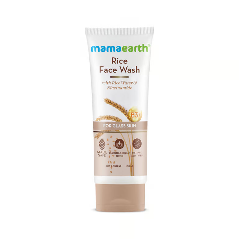 Mamaearth rice face wash front picture