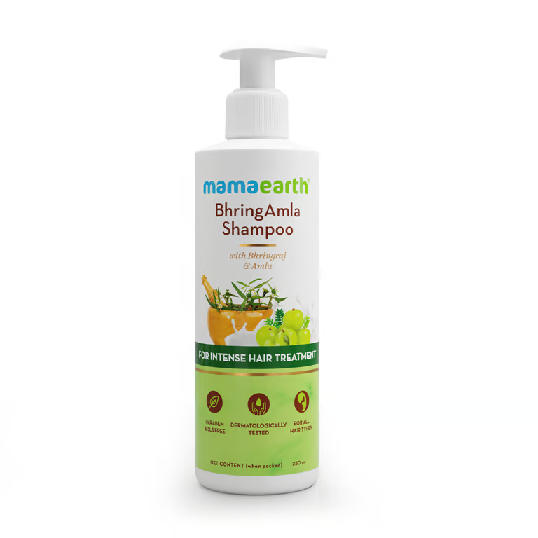 Mamaearth BhringAmla shampoo white background
