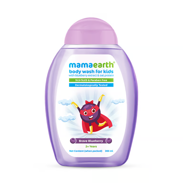 Mamaearth Brave Blueberry Body Wash For Kids with Blueberry and Oat Protein - 300 ml