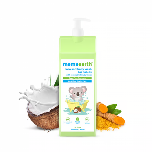 Mamaearth Coco Soft Body Wash For Babies With Coconut Milk & Turmeric - 400 ml
