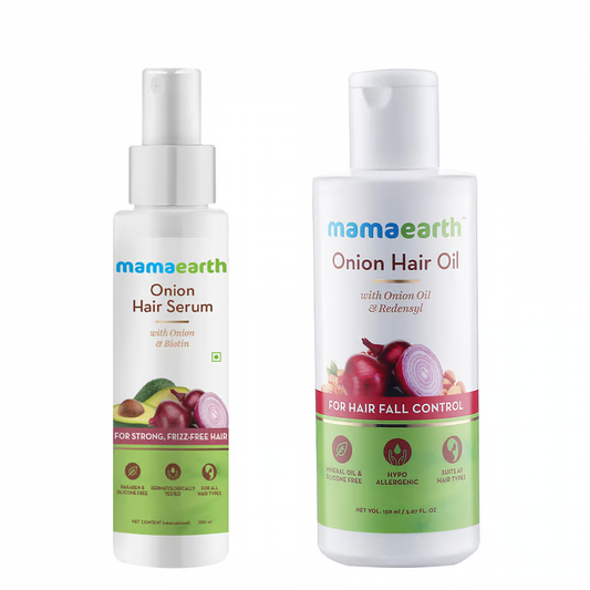Mamaearth Onion Hair Serum and Onion Hair Oil Combo - 100ml + 150ml