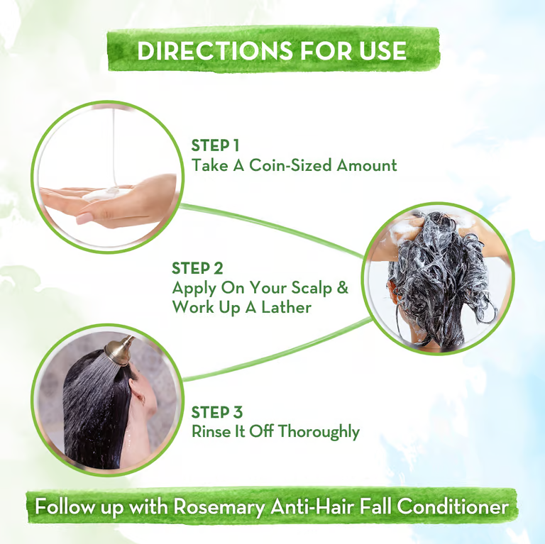 Rosemary Anti-Hair Fall Shampoo directions for use
