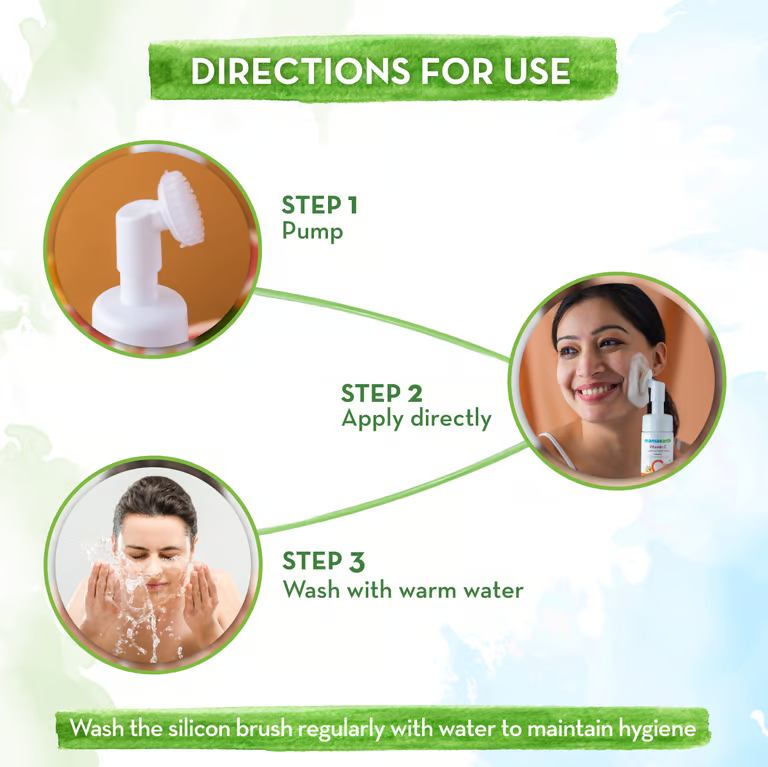 Mamaearth vitamin c foaming face wash directions of use