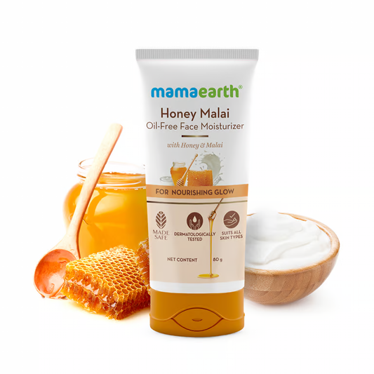 Mamaearth Honey Malai Oil-Free Face Moisturizer with Honey & Malai For Nourishing Glow - 80 g