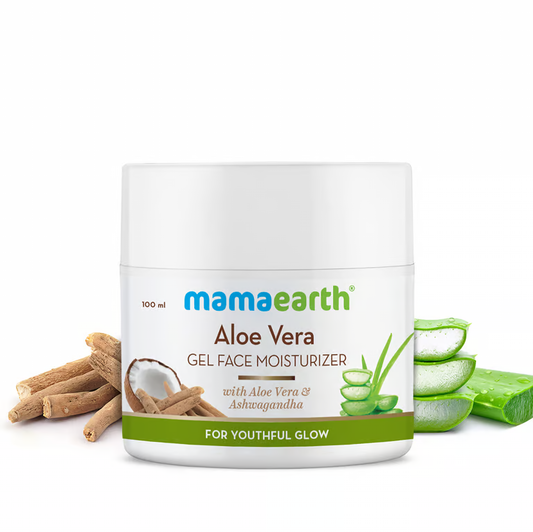 Mamaearth Aloe Vera Gel Moisturizer with Aloe Vera & Ashwagandha for a Youthful Glow - 100 g